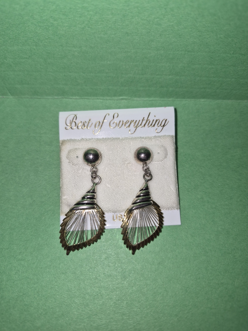 Silver and Gold Leaf Drop Earrings